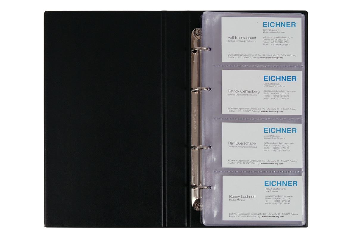 EICHNER Visitenkartenbuch aus PVC in blau Detail 1 ZOOM