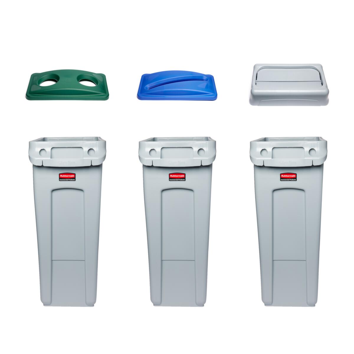 Rubbermaid Auflagedeckel für Papier Slim Jim® für Wertstoffsammler, blau Standard 9 ZOOM