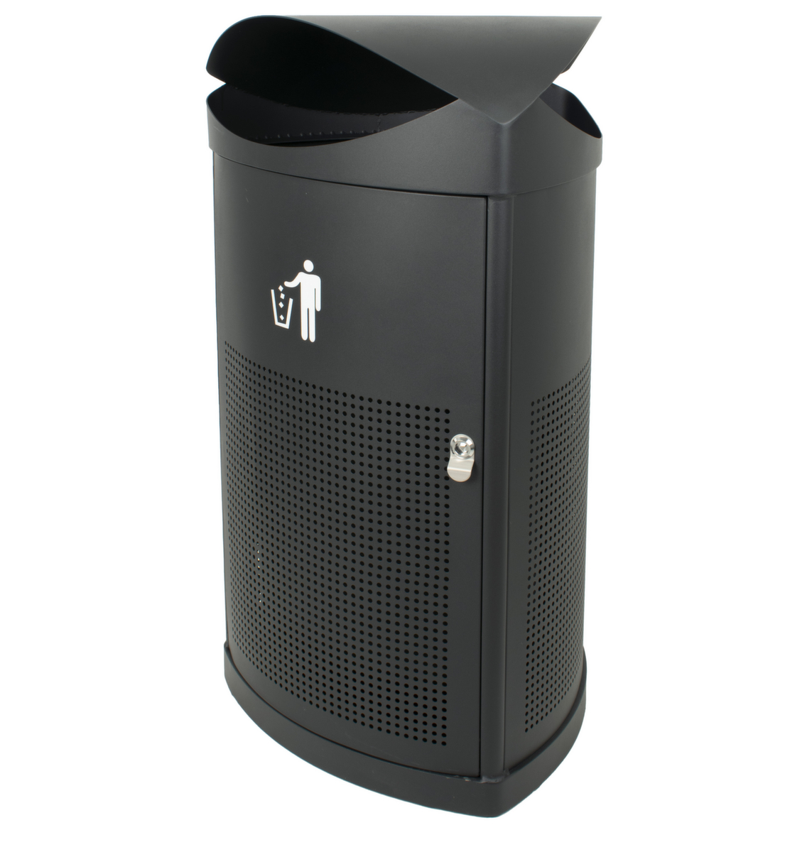 Abfallbehälter mit Schutzdach, 60 l, schwarz