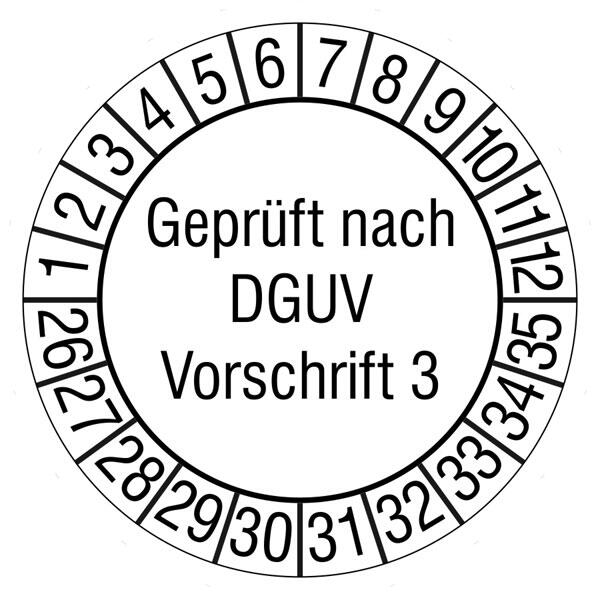 Prüfplakette Geprüft nach DGVU Standard 1 ZOOM