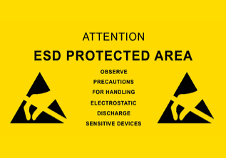 ESD Protected Area Hinweis zur Kennzeichnung elektrostatisch geschützter Bereiche